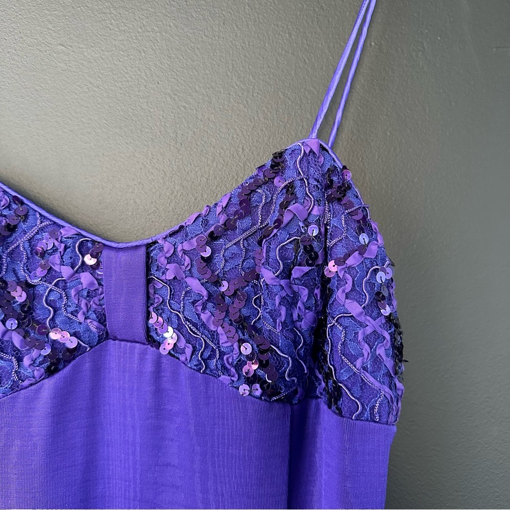 Vintage Jessica McClintock Gunne Sax 90’s Slinky Purple Midi Dress